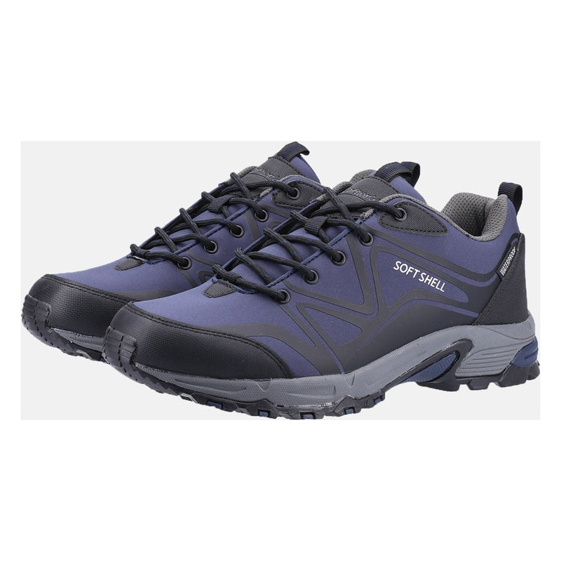 Cotswold Abbeydale Low Polyester Heren Wandelschoenen In Blauw/Zwart/Grijs.