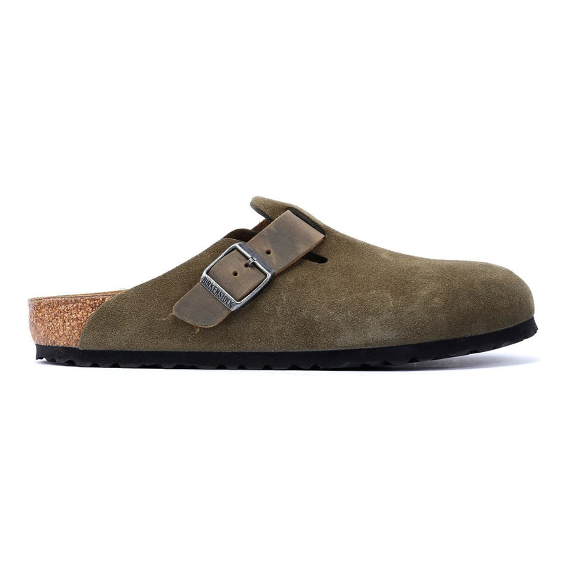 Birkenstock Boston Suede Groene Klompen