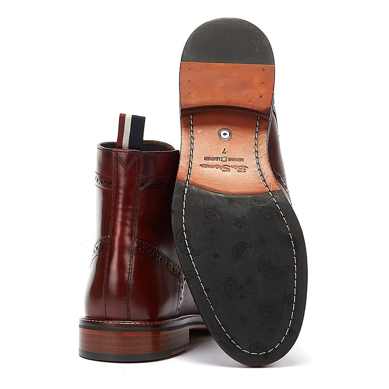 Ben Sherman Alfred Brogue Leren Herenlaarzen Rood