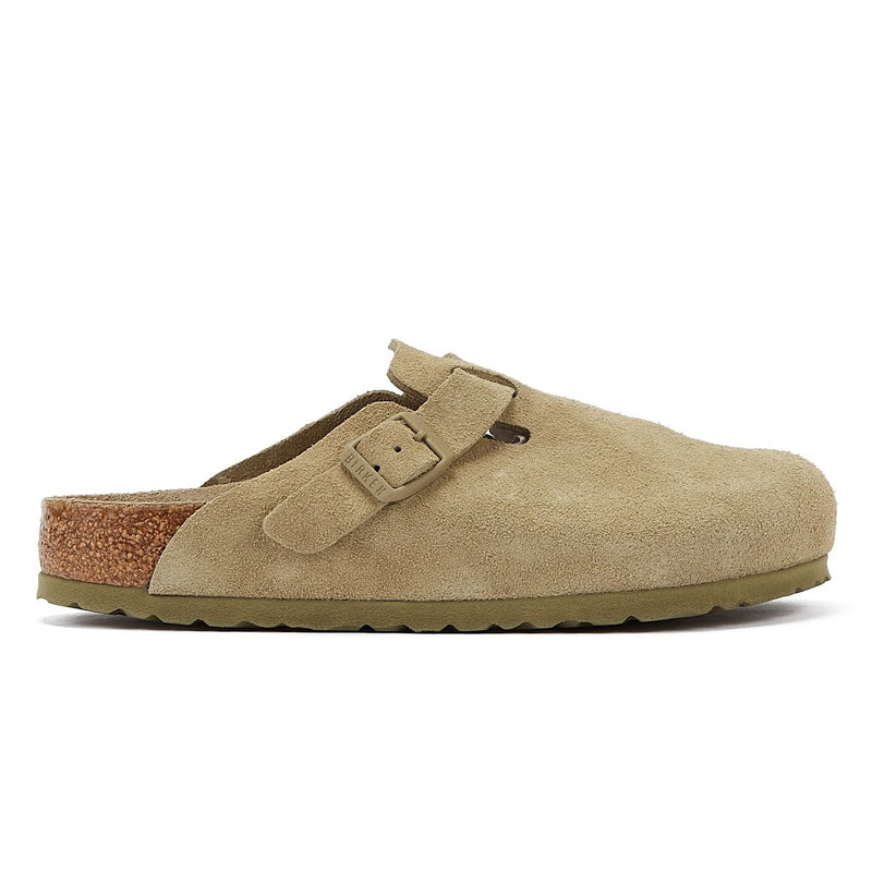 Birkenstock Boston Suède Vervaagde Khaki Grijze Klompen