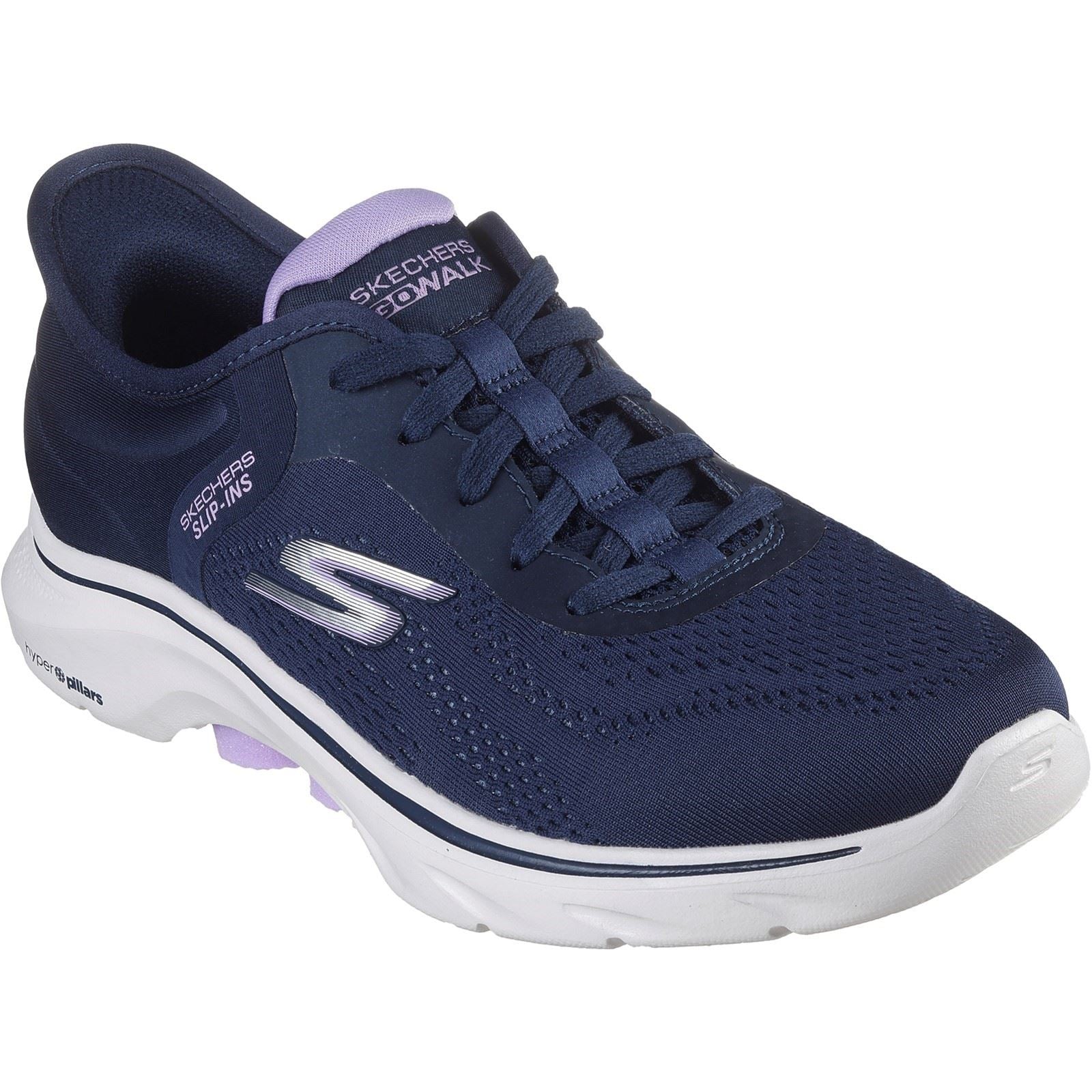 Skechers GO WALK 7 Valin Textiel Dames Marineblauwe/Lavendel Sneakers