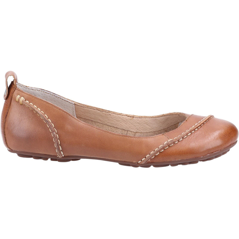 Hush Puppies Janessa Leren Dames Tan Flats