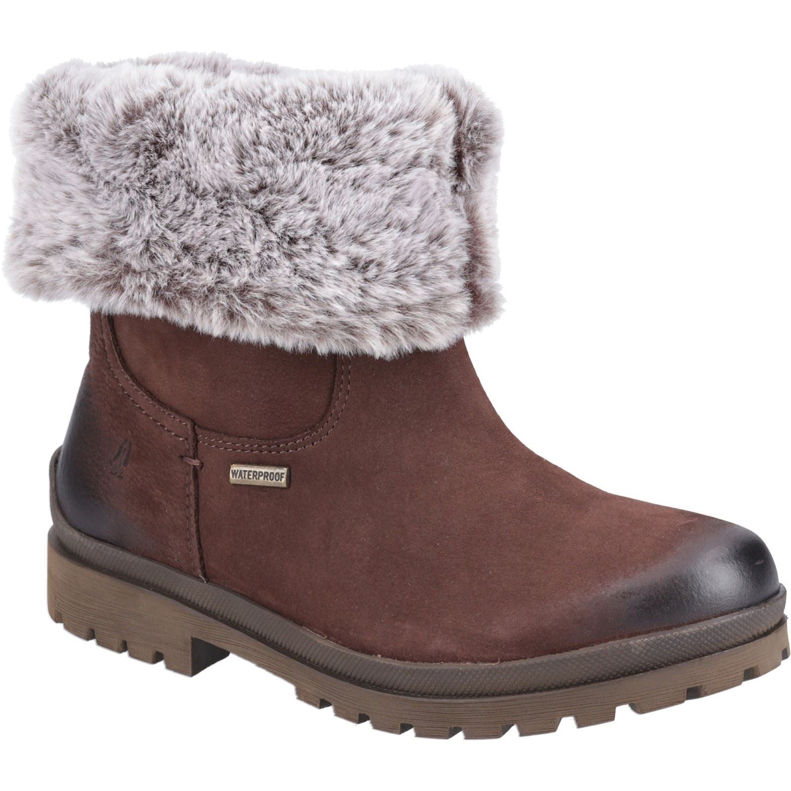 Hush Puppies Alice Bruine Leren Dameslaarzen