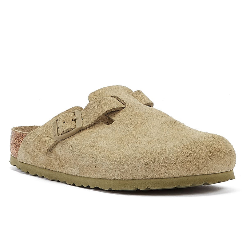 Birkenstock Boston Suède Vervaagde Khaki Grijze Klompen