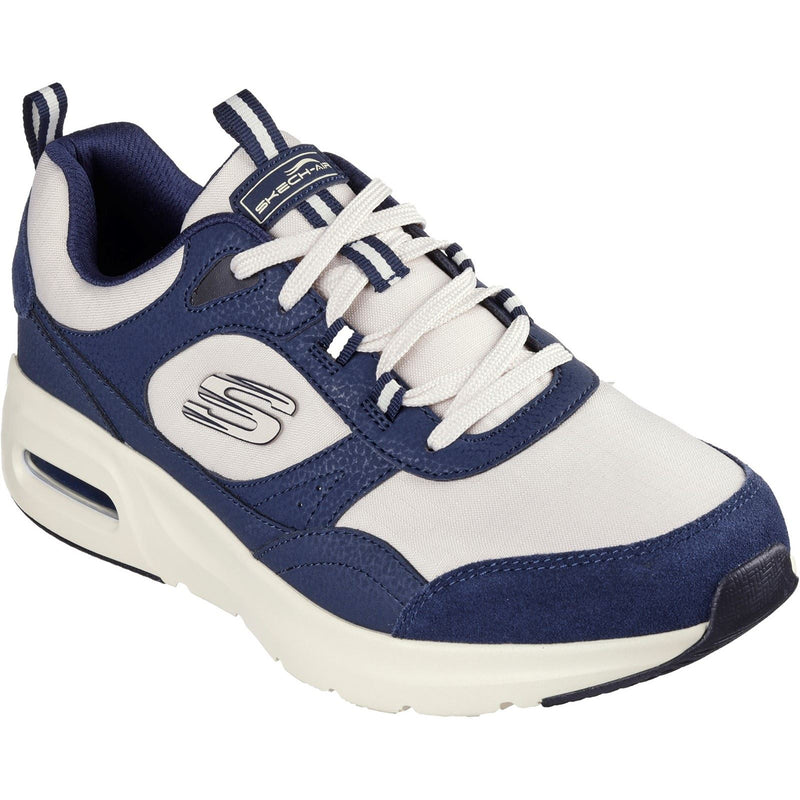 Skechers Skech-Air Court - Yatton Leren Heren Navy/Natuurlijke Sneakers