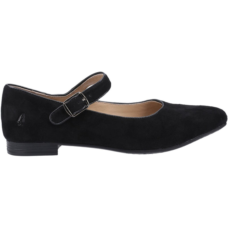 Hush Puppies Melissa Strap Suede Zwarte Ballerina's Voor Dames