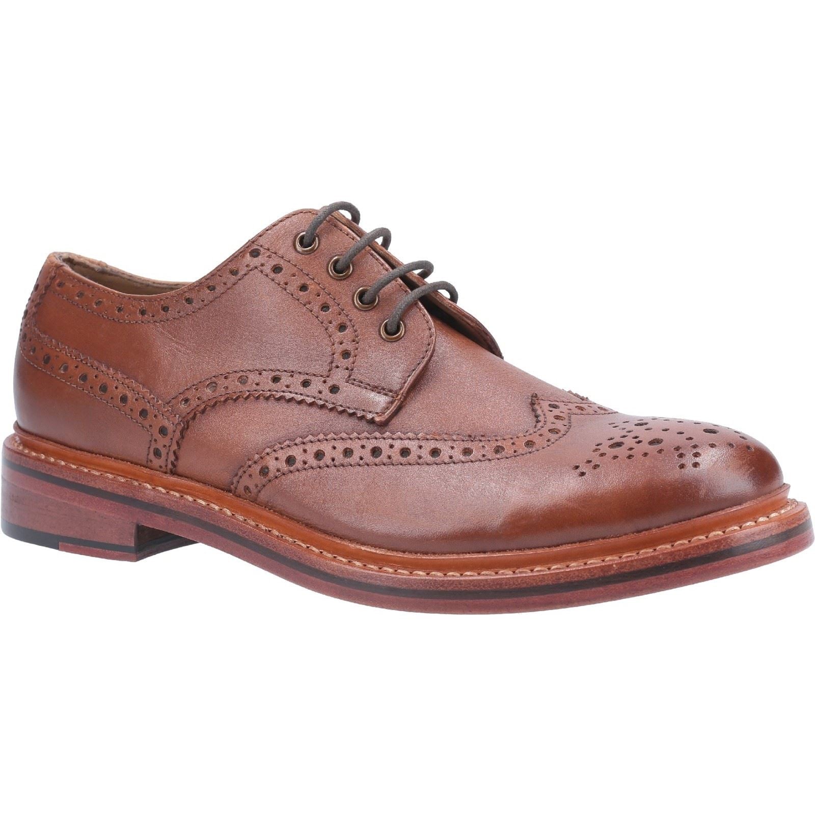 Cotswold Quenington Bruine Leren Veterschoenen Voor Heren