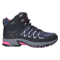 Cotswold Abbeydale Mid Dames Wandelschoenen Van Rubber In Marineblauw/Zwart/Fuchsia