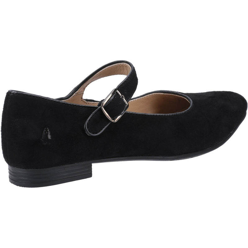 Hush Puppies Melissa Strap Suede Zwarte Ballerina's Voor Dames