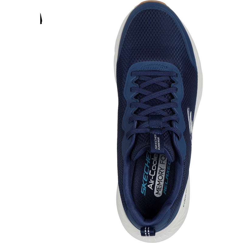 Skechers Edgeride Rekze Textiel Heren Marineblauwe/Witte Sneakers