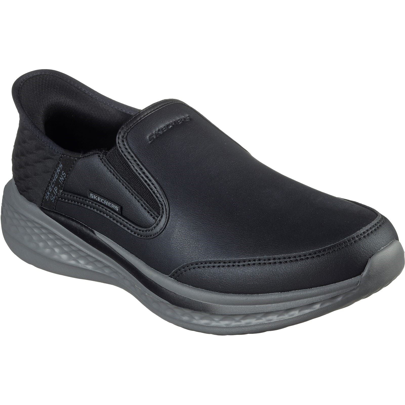 Skechers Slade Cooper Leren Zwarte Mocassins Voor Heren