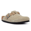 Birkenstock Boston Dames Taupe Suède Klompen