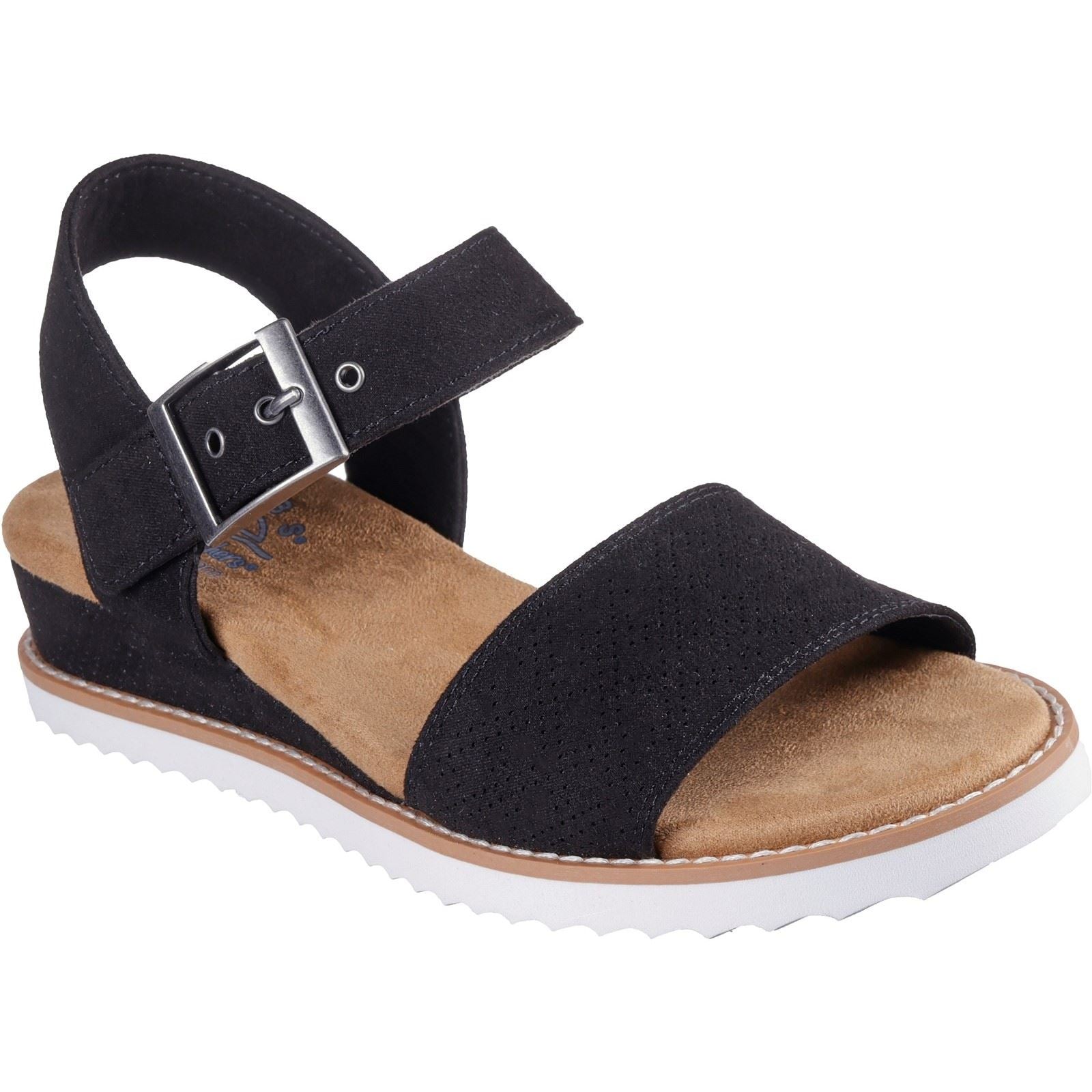 Skechers Desert Kiss Serendipitous Polyester Dames Zwarte Sandalen