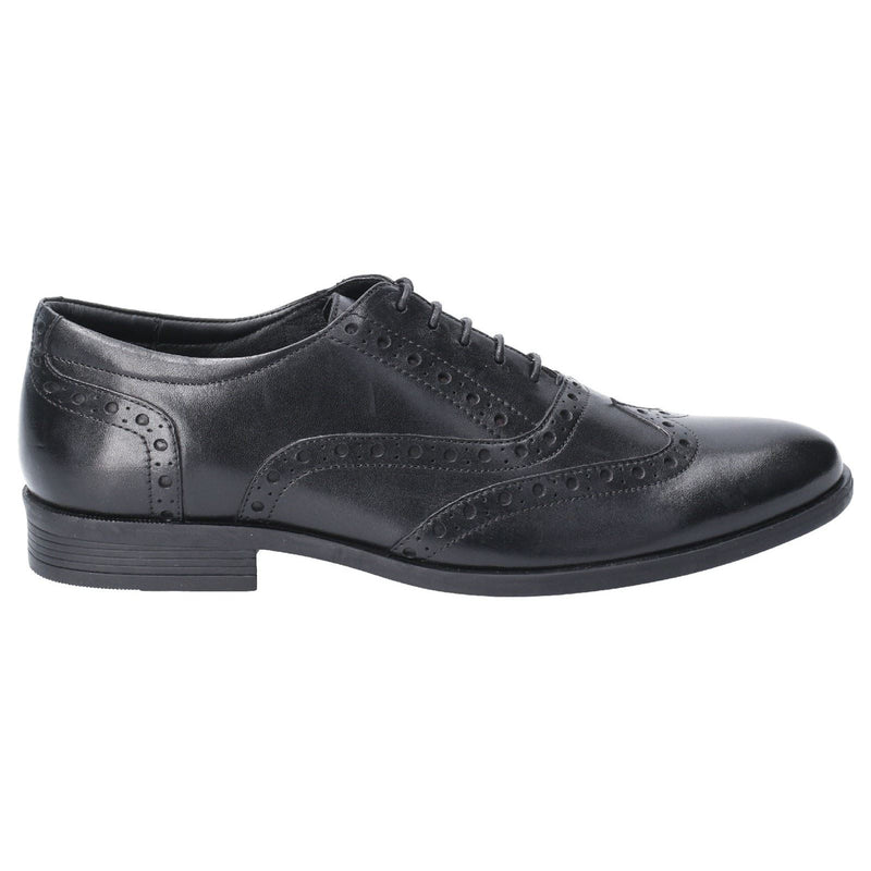 Hush Puppies Oaken Leren Heren Zwarte Brogues Schoenen