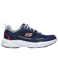 Skechers Oak Canyon Verketta Leren Heren Navy/Grijze Sneakers