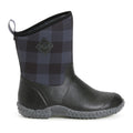 Muck Boots Muckster II Mid Rubberen Zwart/Grijze Geruite Regenlaarzen