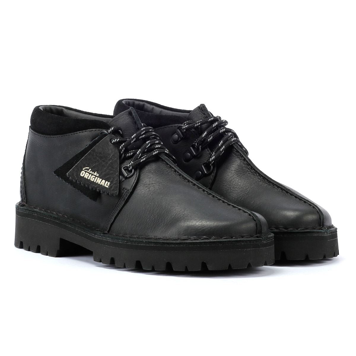 Clarks Originals Desert Trek XL Leren Heren Zwarte Laarzen Tower London.NL