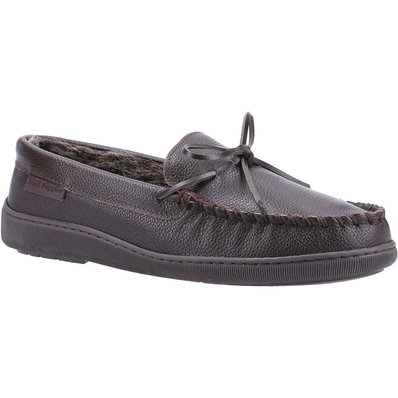 Hush Puppies Ace Leren Heren Bruine Slippers