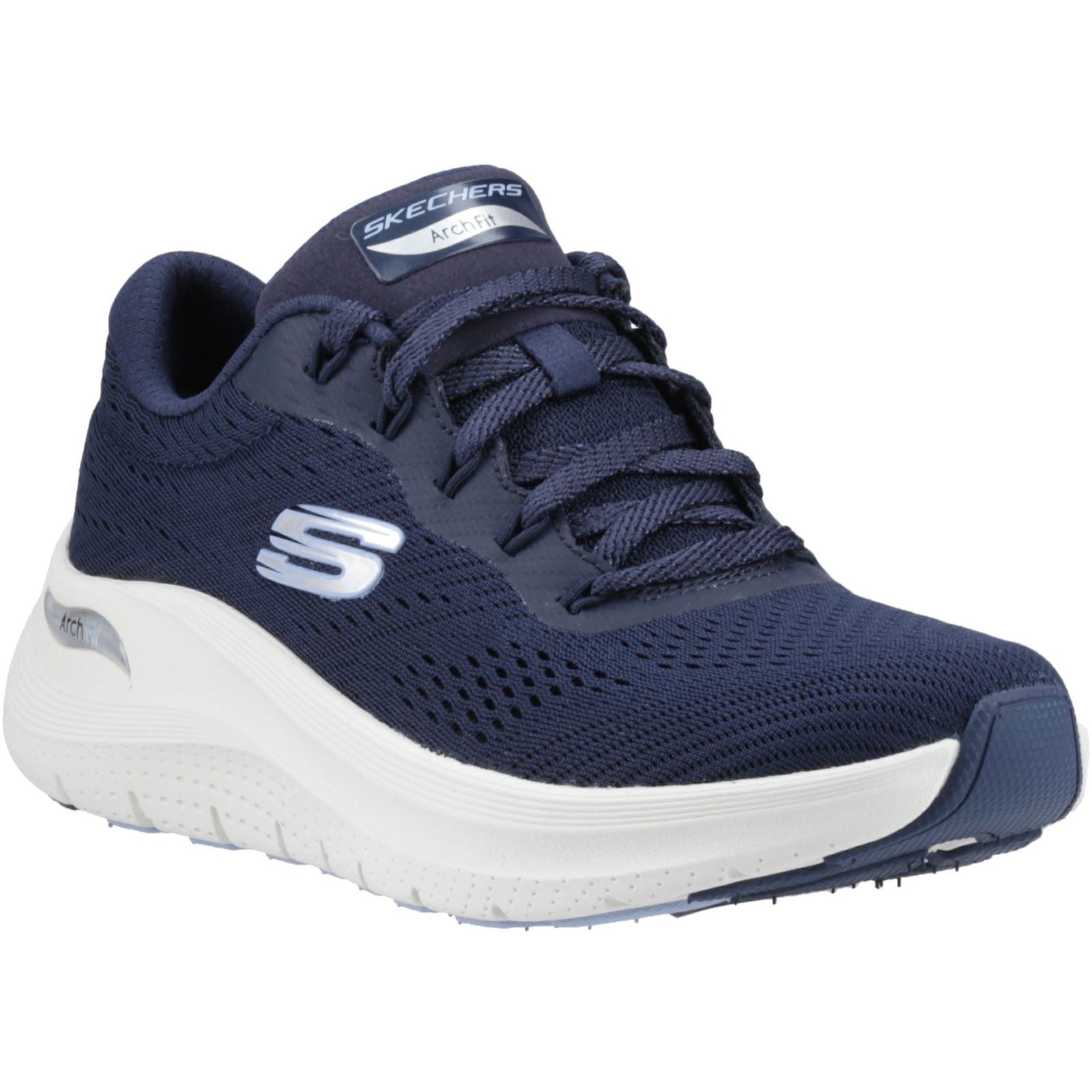 Skechers Arch Fit 2.0 Big League Textiel Dames Marineblauwe Sneakers