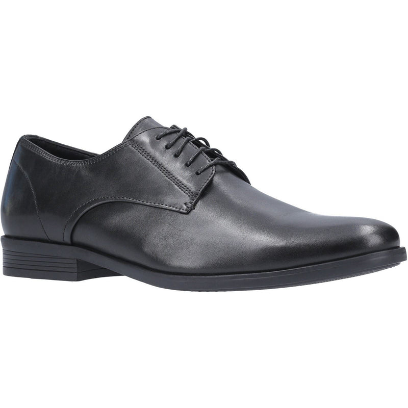 Hush Puppies Oscar Clean Toe Zwarte Leren Veterschoenen Voor Heren