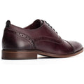 Base London Cast Washed Leren Herenschoenen In Donkerrood Met Brogue-Details