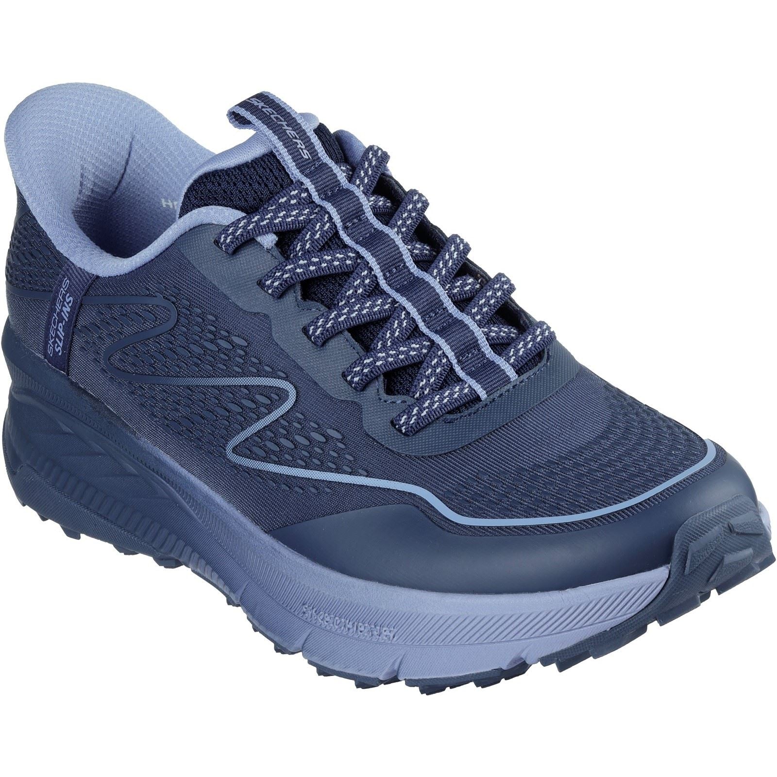 Skechers Switch Back Mist Textiel Dames Wandelschoenen In Marineblauw