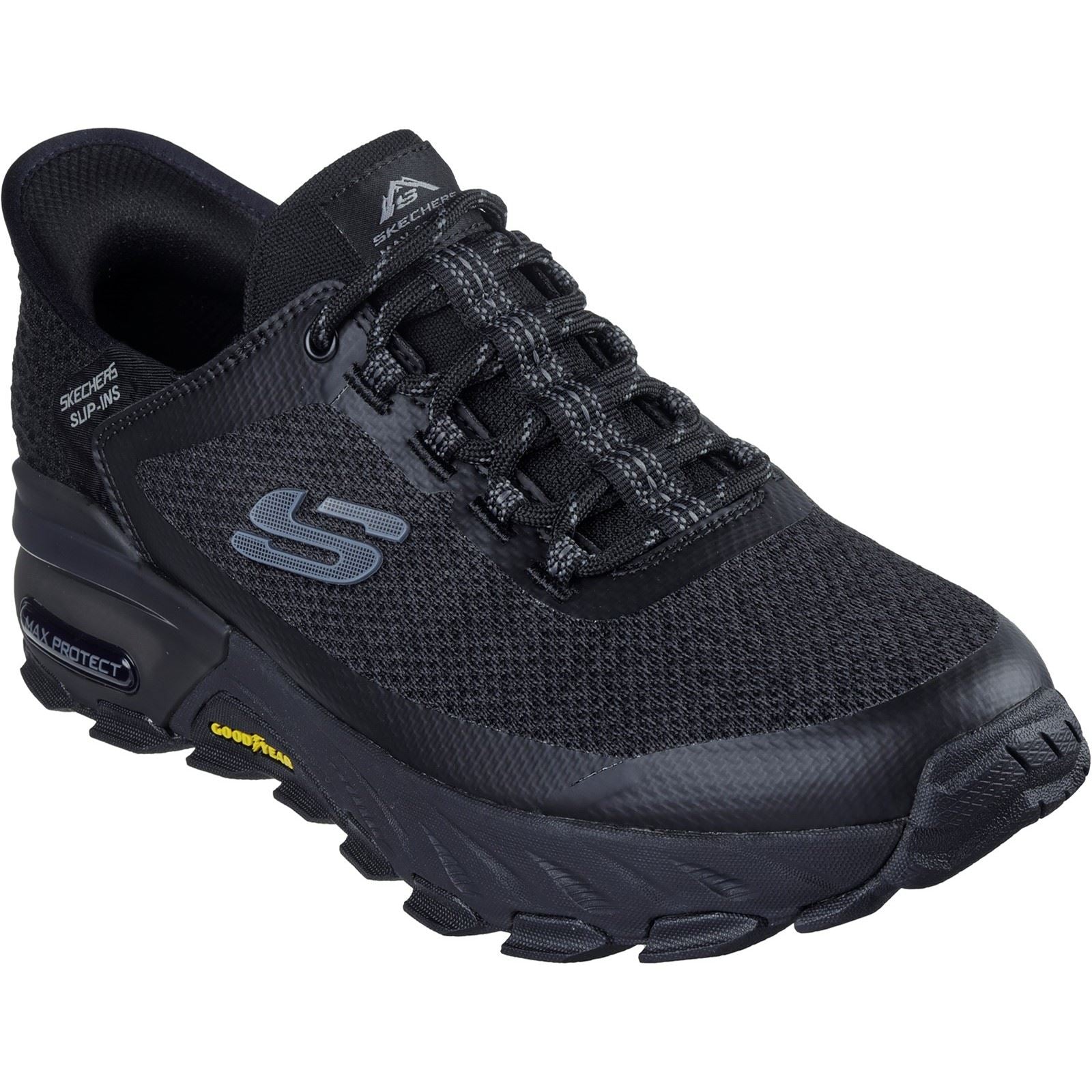 Skechers Max Protect Assembly Textiel Heren Zwarte Wandelschoenen