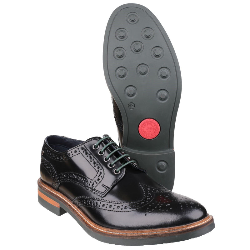 Base London Woburn Leren Heren Zwarte Brogues Schoenen