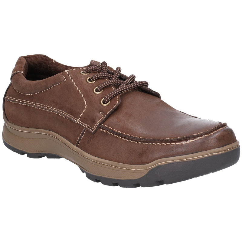 Hush Puppies Tucker Bruine Leren Veterschoenen Voor Heren