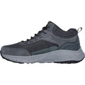 Skechers Bounder Rse Leren Heren Wandelschoenen In Antraciet/Limoen.