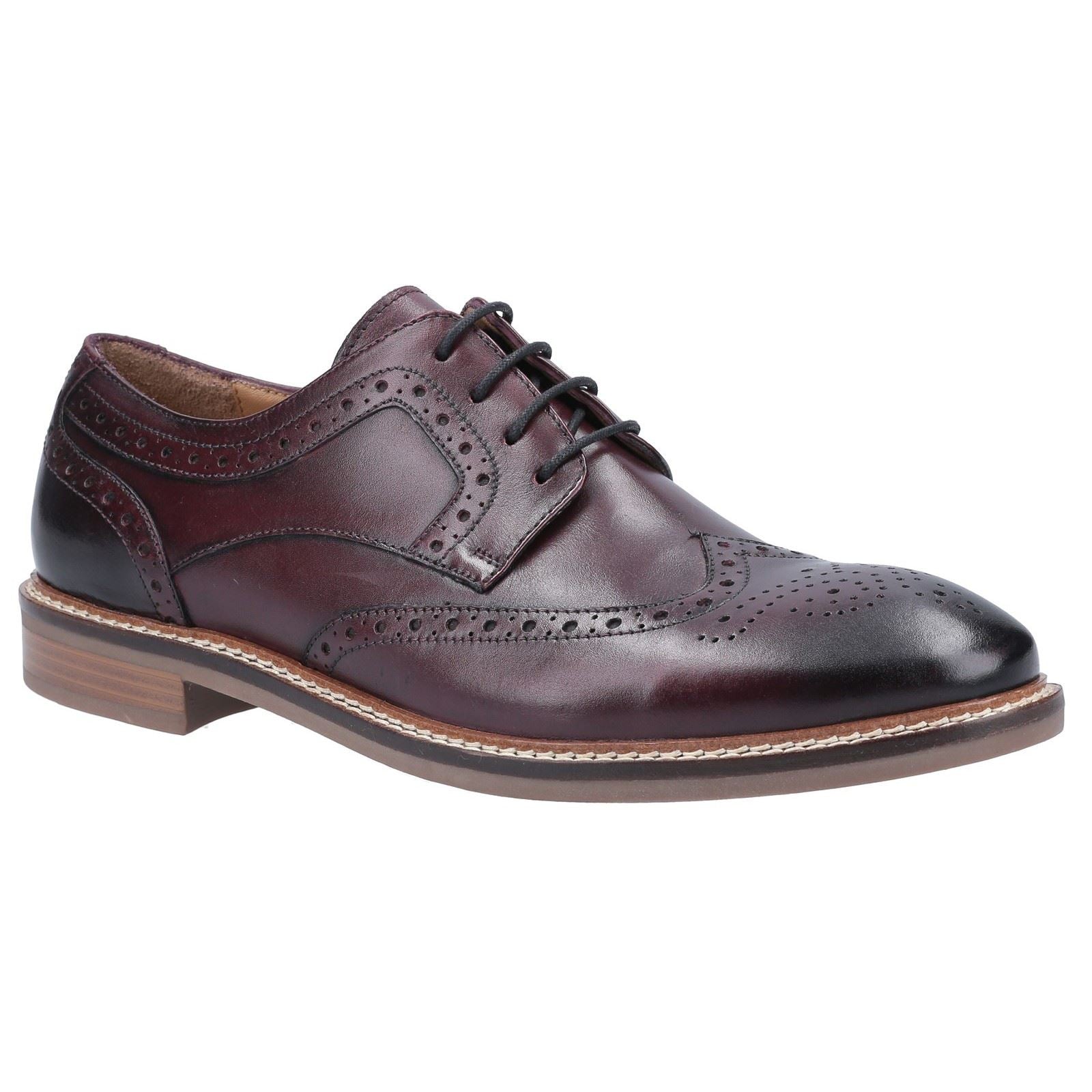 Hush Puppies Bryson Leren Heren Bordeaux Brogues Schoenen