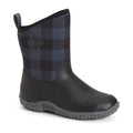 Muck Boots Muckster II Mid Rubberen Zwart/Grijze Geruite Regenlaarzen