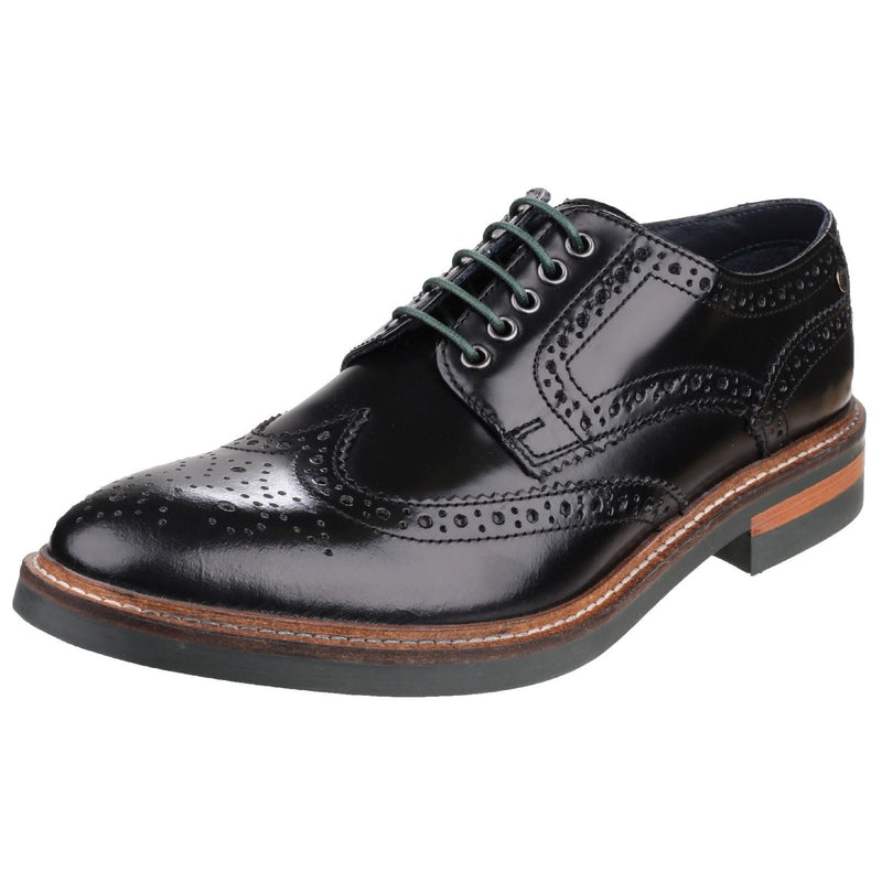 Base London Woburn Leren Heren Zwarte Brogues Schoenen