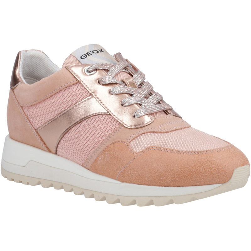 Geox Tabelya Leren Dames Perzikkleurige Sneakers