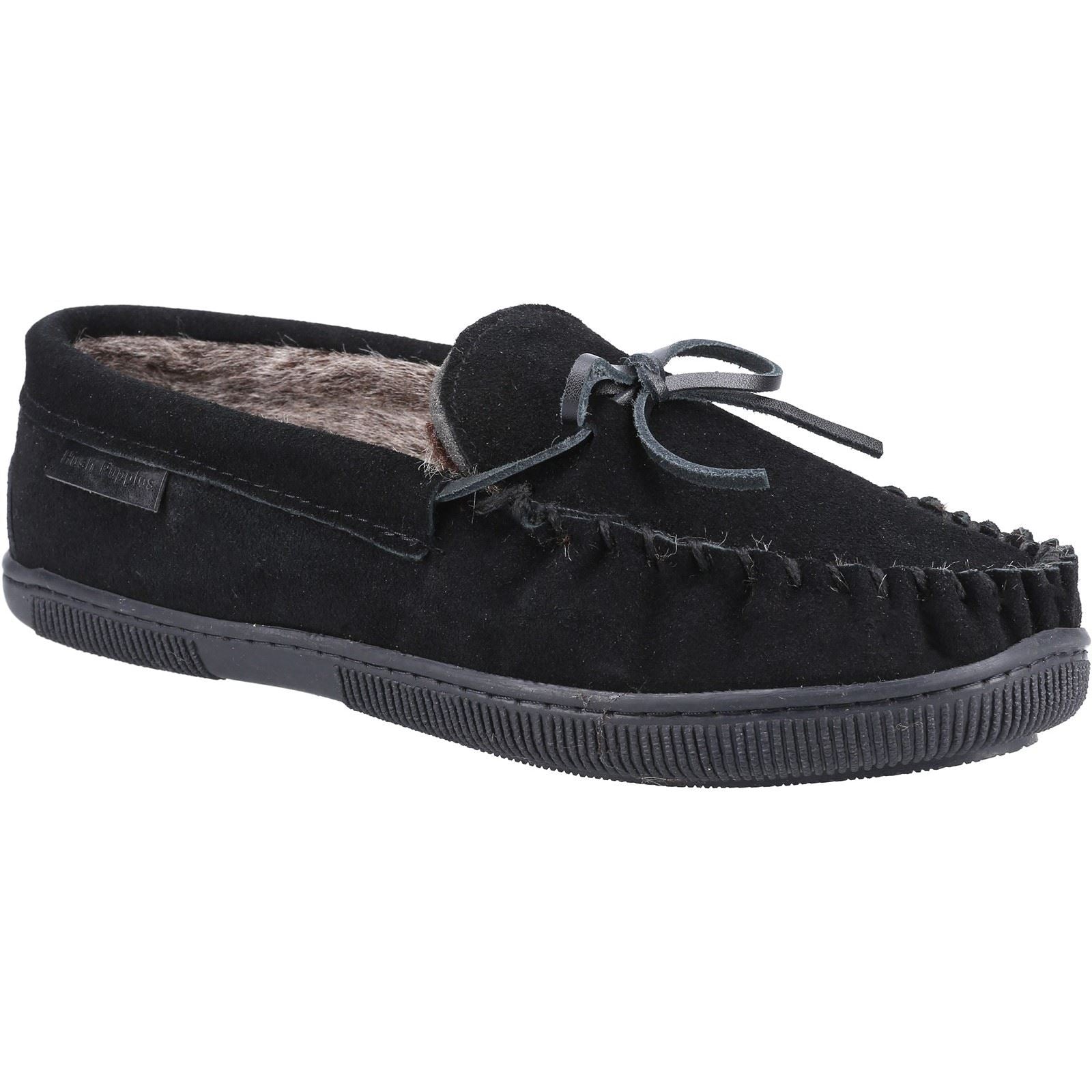 Hush Puppies Ace Suède Heren Zwarte Pantoffels