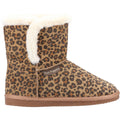 Hush Puppies Ashleigh Dames Pantoffels Met Luipaardprint Van Imitatiebont