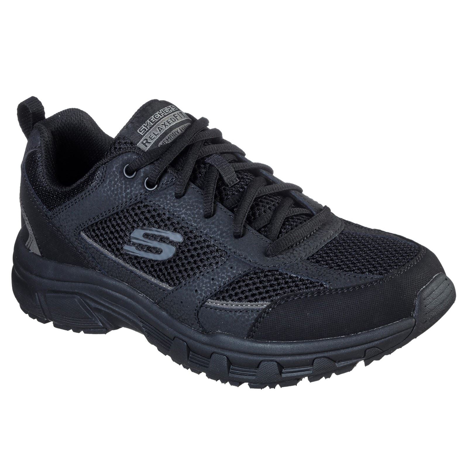 Skechers Oak Canyon Verketta Zwarte Leren Herensneakers