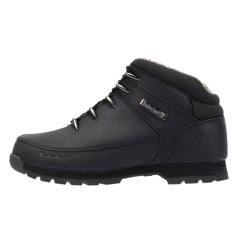 Timberland Euro Sprint Mid Lace Premium Leren Zwarte Herenlaarzen