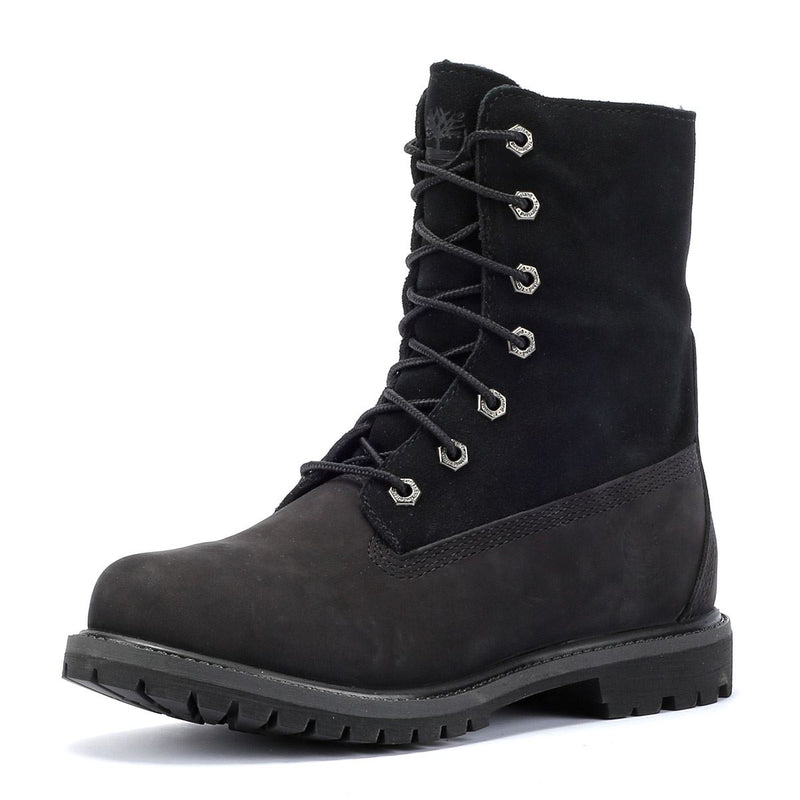 Timberland Warm Lined Waterproof Leren Dames Zwarte Laarzen