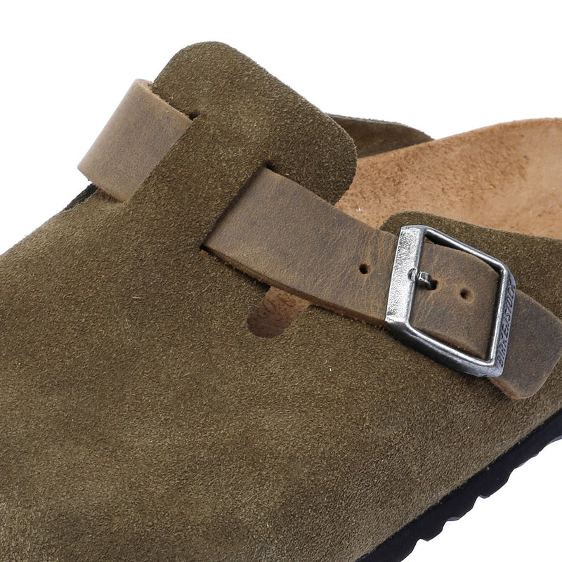 Birkenstock Boston Suede Groene Klompen