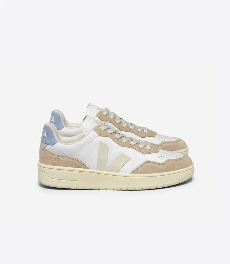 Veja V-90 Leren Damessneakers In Het Beige