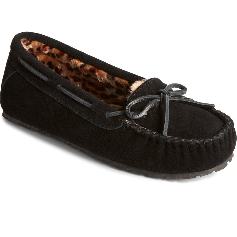 Sperry Reina Dames Suède Zwarte/Luipaard Slippers