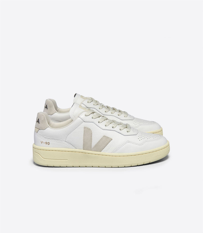 Veja V-90 Leren Witte Herensneakers