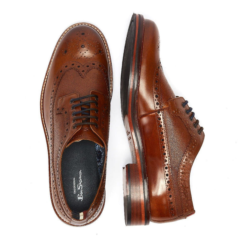 Ben Sherman Archie Brogue Bruine Leren Veterschoenen Voor Heren