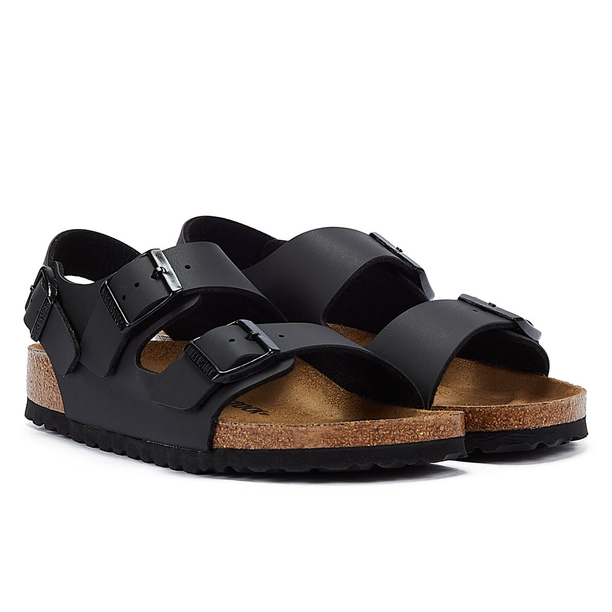 Birkenstock Milano Birko Flor Zwarte Leren Sandalen