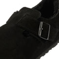 Birkenstock London Shearling Suede Zwarte Damesschoenen