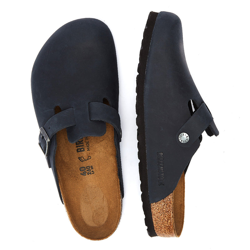 Birkenstock Boston Geolied Nubuck Zwart Slippers