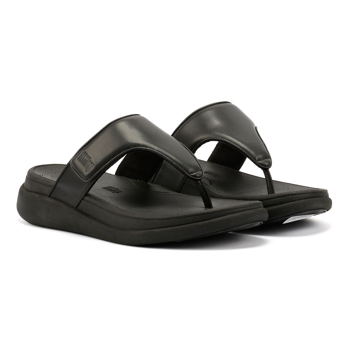 FitFlop F-Mode Go Adjustable Flatform Dames Zwarte Sandalen