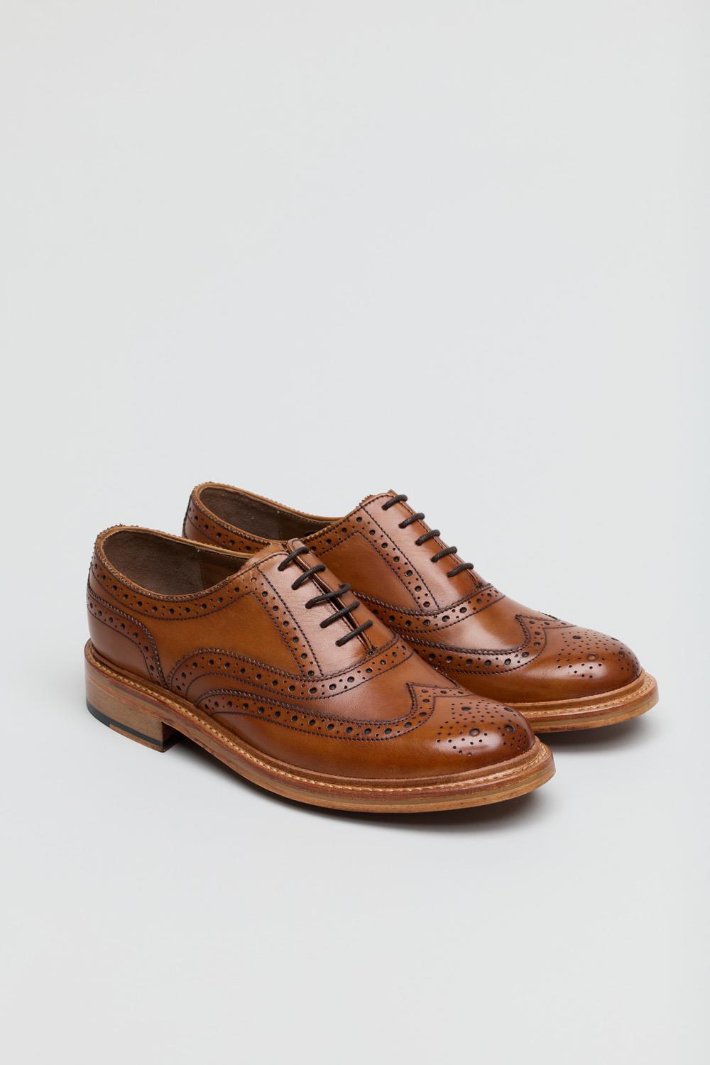 Ben Sherman Sugarman Brogue Bruine Leren Veterschoenen Voor Heren