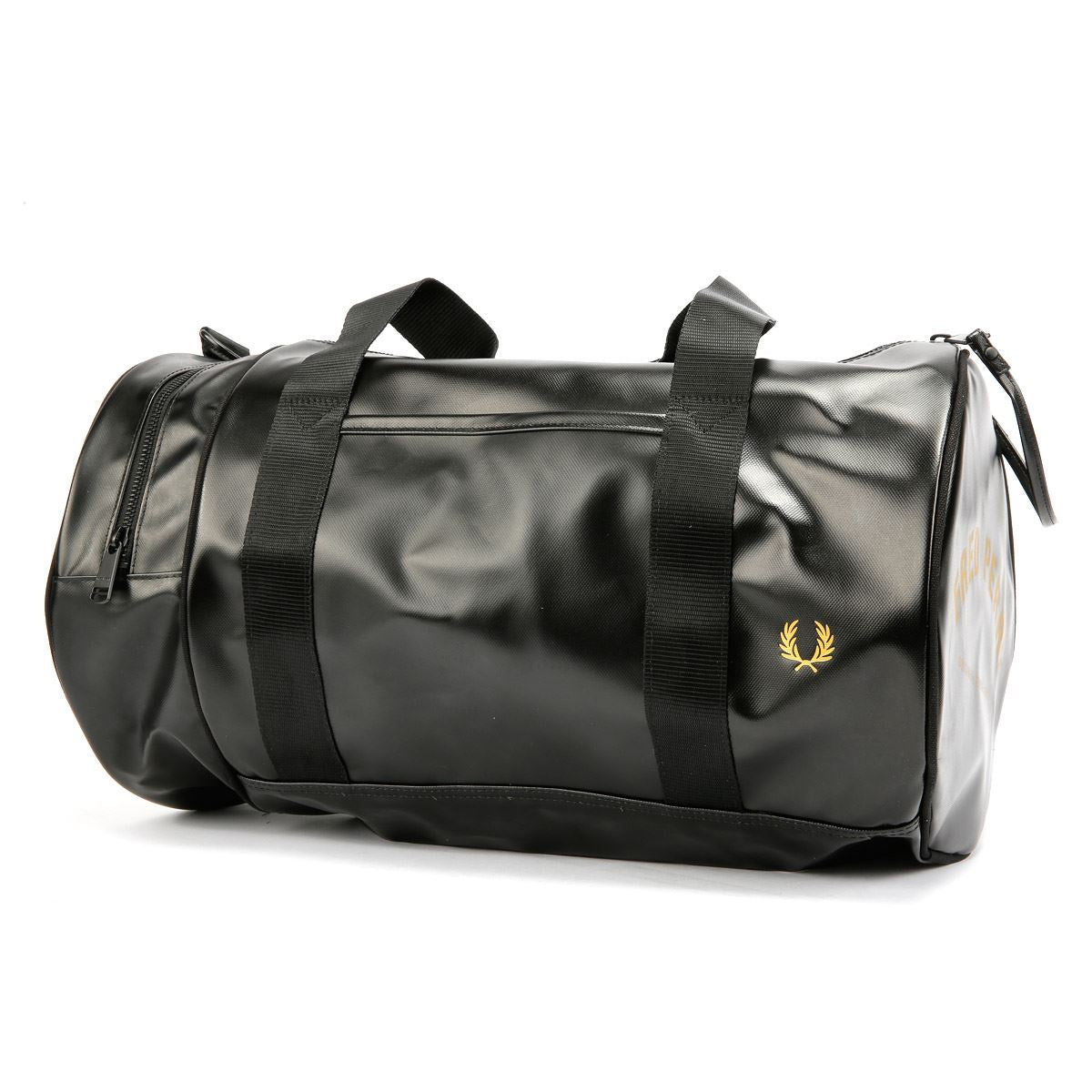 Fred Perry Tonal Classic Barrel Polyester Zwarte/Gouden Crossbodytas